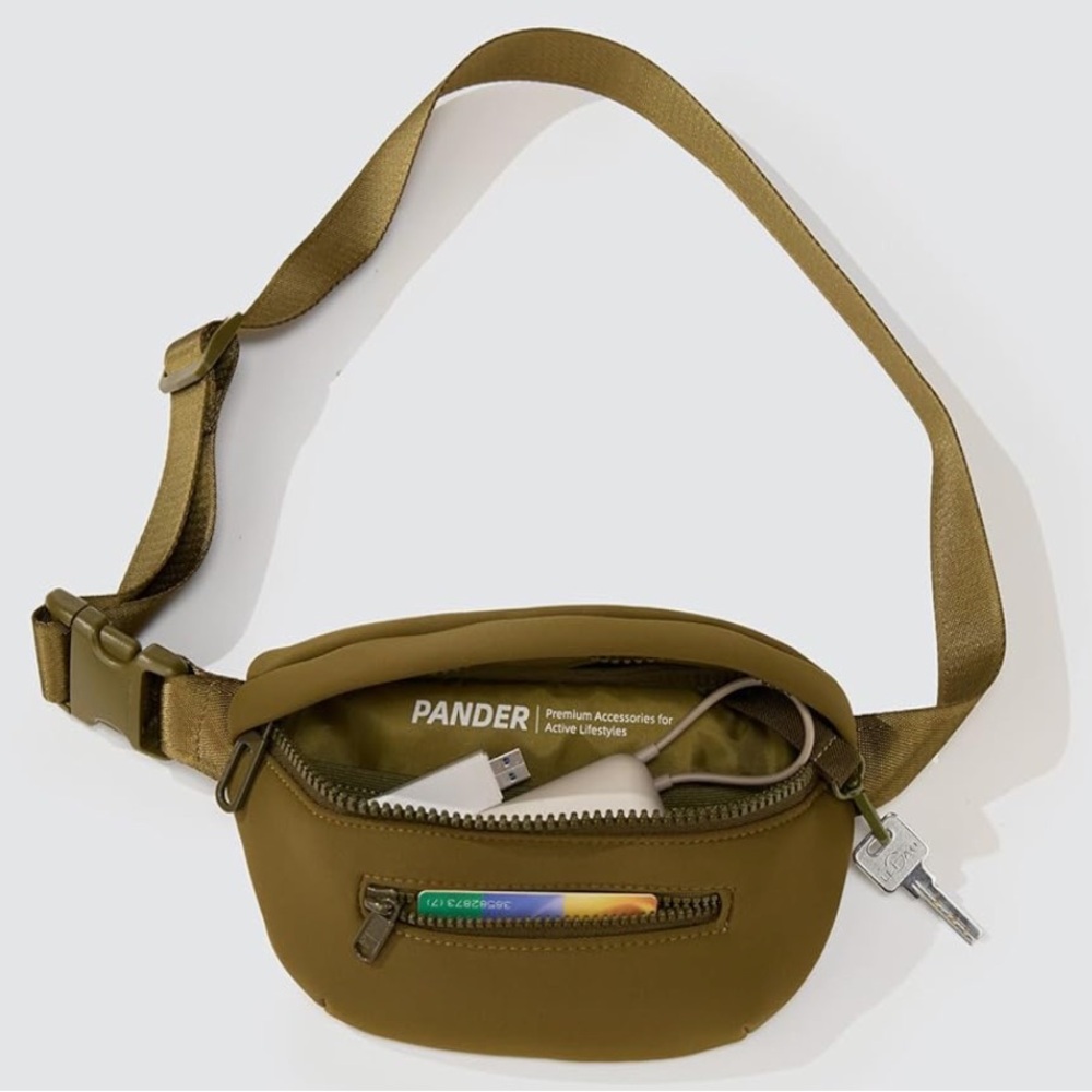 Pander Sports 1L Neoprene Dark Moss Green Fanny Pack Waist Belt Crossbody